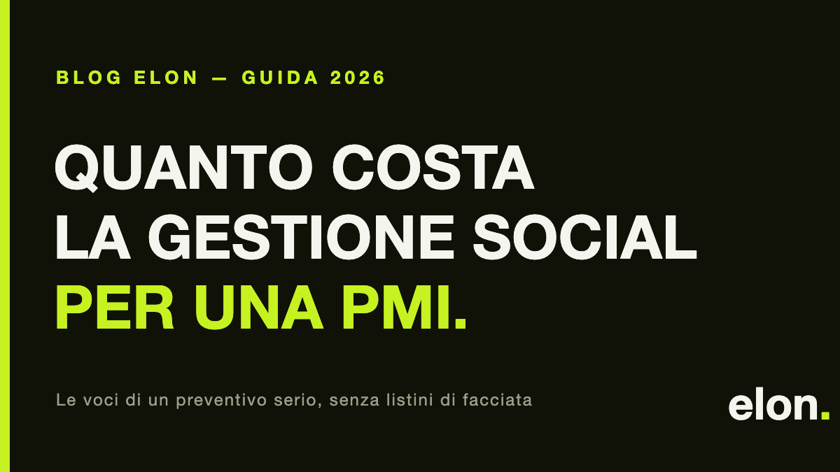 Quanto costa la gestione social media per una PMI — copertina della guida elon